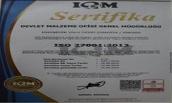 Devlet Malzeme Ofisi ISO 27001:2013 Sertifikası